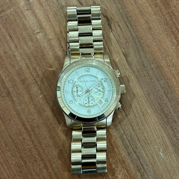 Michael Kors MK8077 Wrist Watch for Men Gold Tone - Picture 1 of 5